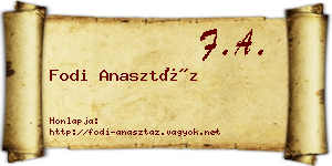Fodi Anasztáz névjegykártya